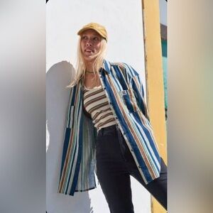 Lucy & Yak- Eden Shirt in the Jeffery Stripe loose-fit , boyfriend style